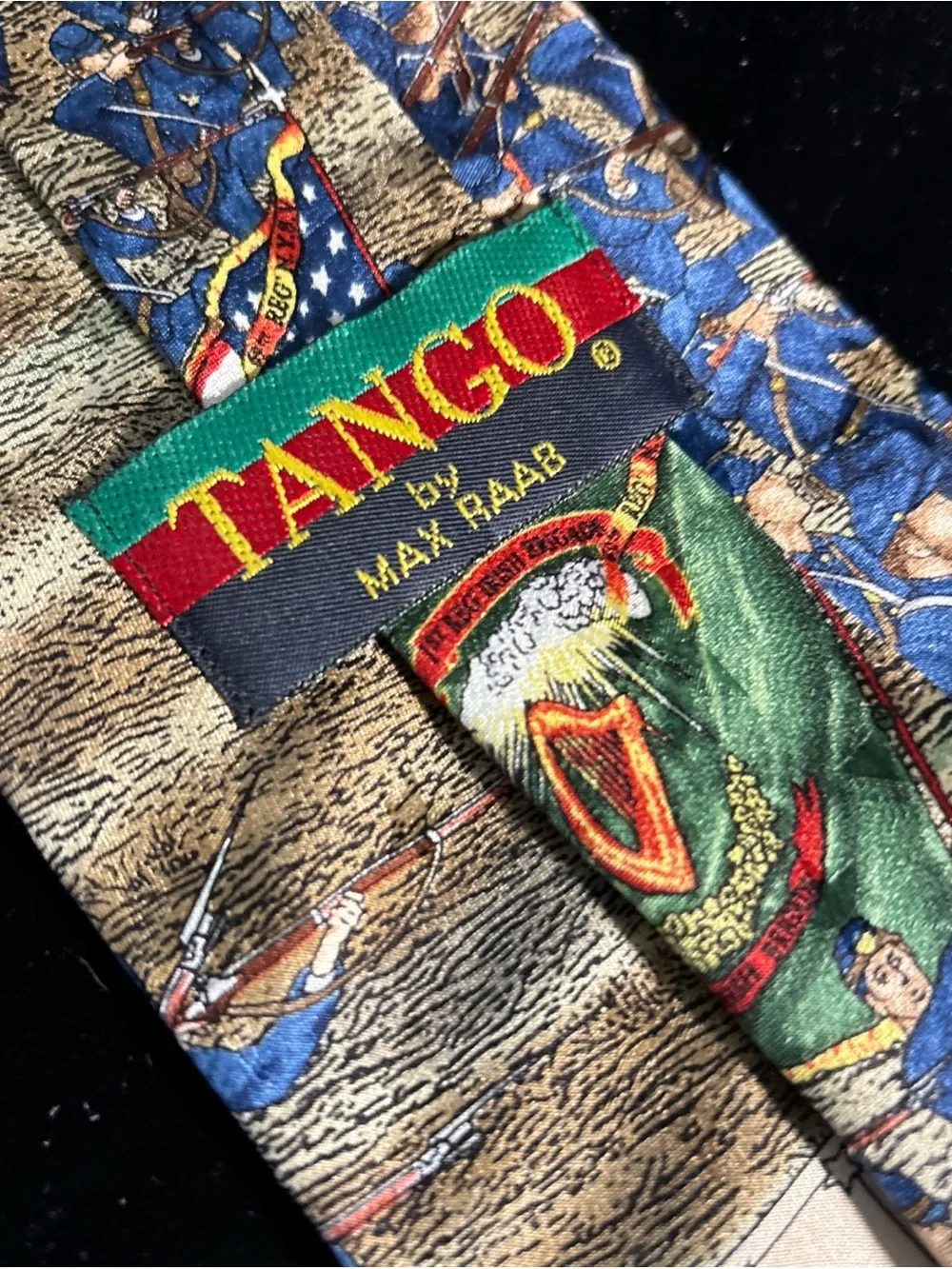 Tango by Max Raab Civil War American Union Irish Brigade Silk Tie
